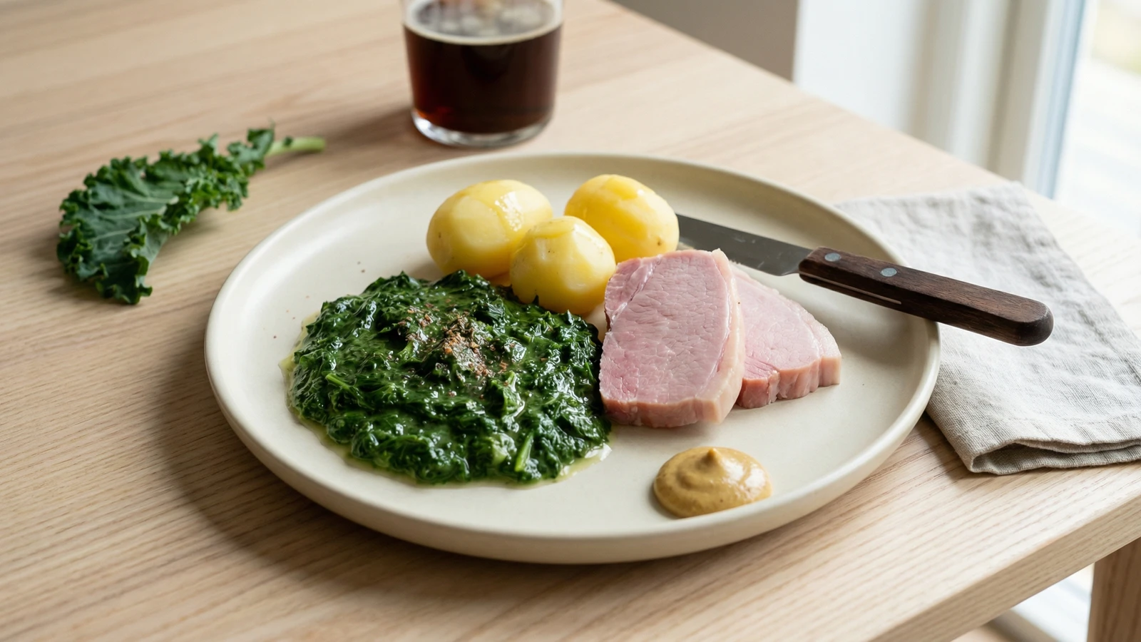 Gronlangkaal med Flaesk