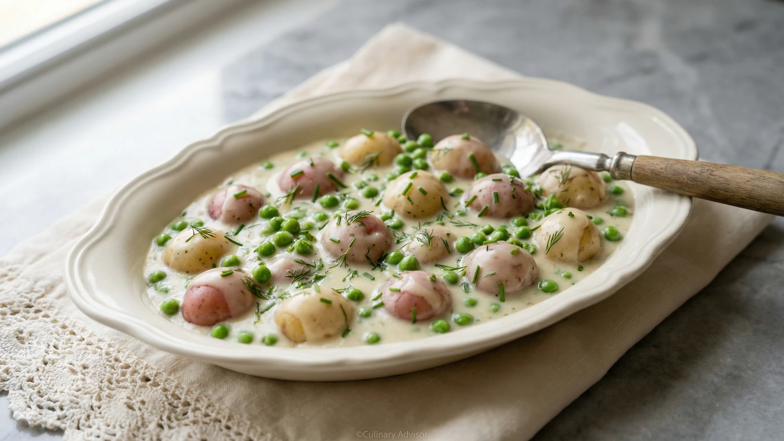 Creamed Peas and Potatoes