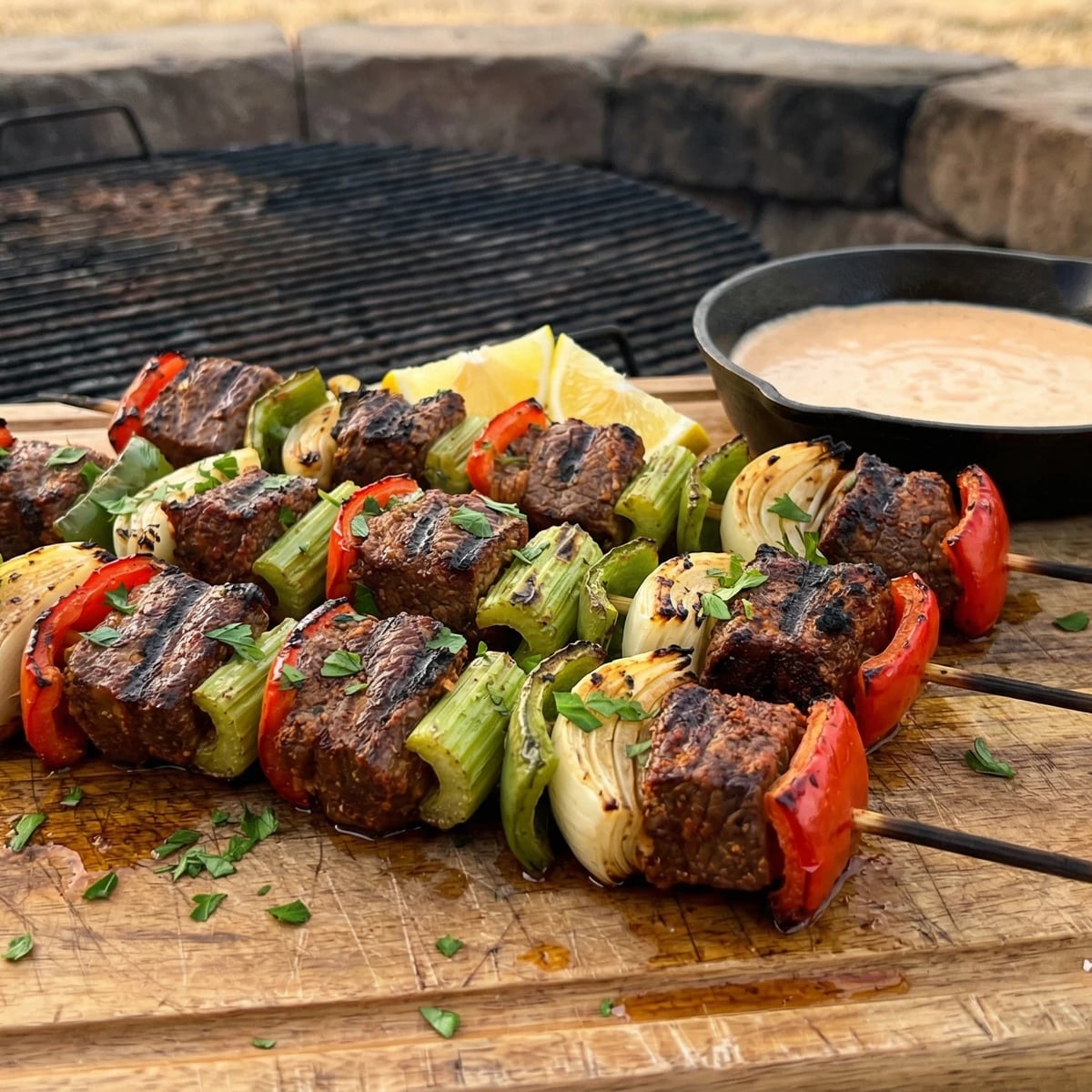 Cajun Beef and Bell Pepper Kabobs
