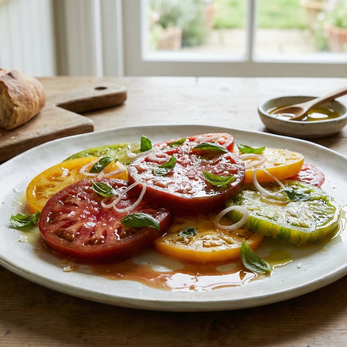 Heritage Tomato Salad with Basil and Sea Salt
