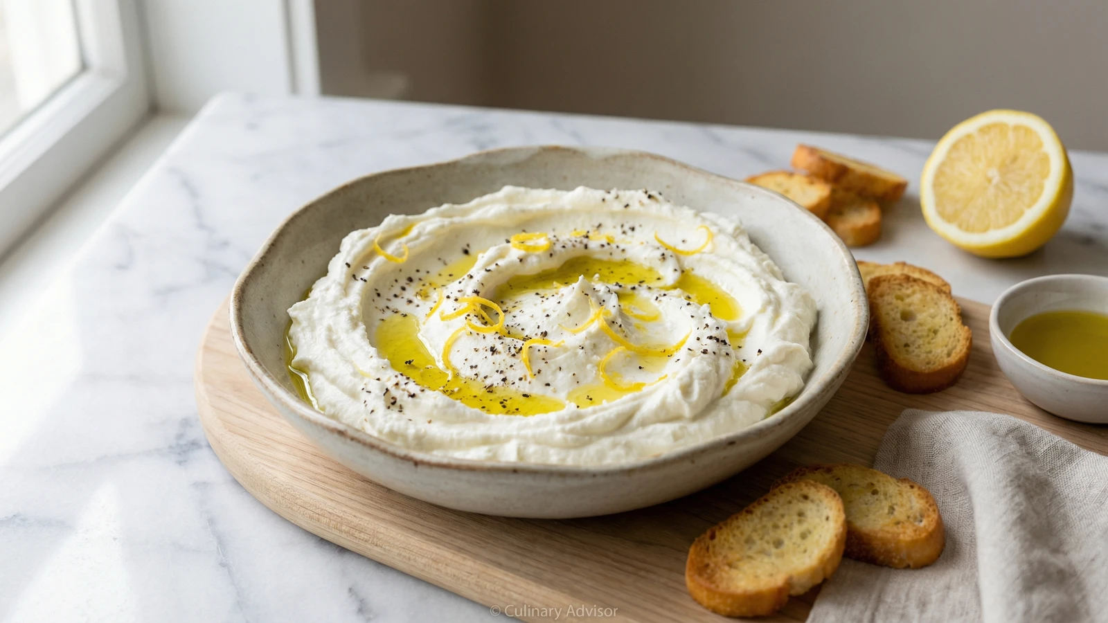 Whipped Ricotta with Lemon and Black Pepper