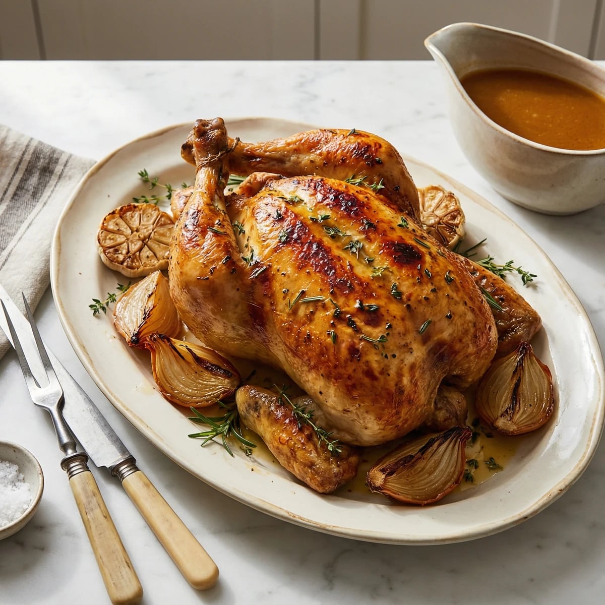 Sunday Roast Chicken with Pan Gravy