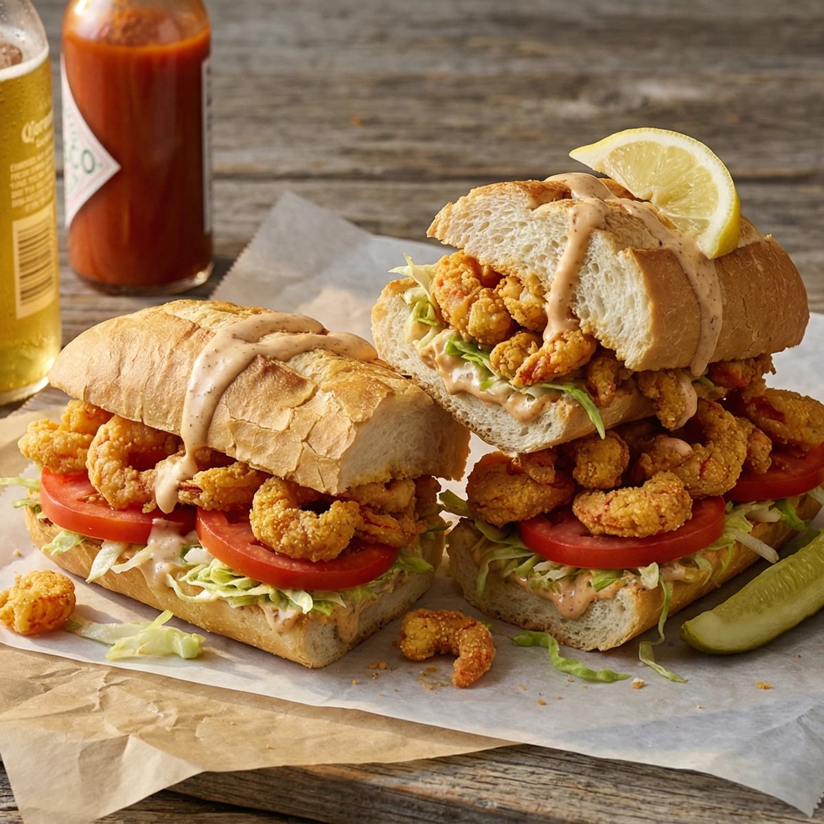 Fried Crawfish Po' Boy