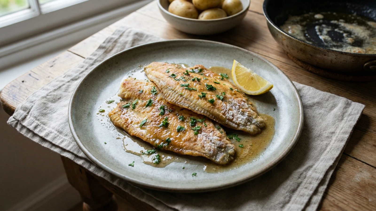 Pan-Fried Plaice with Lemon and Butter