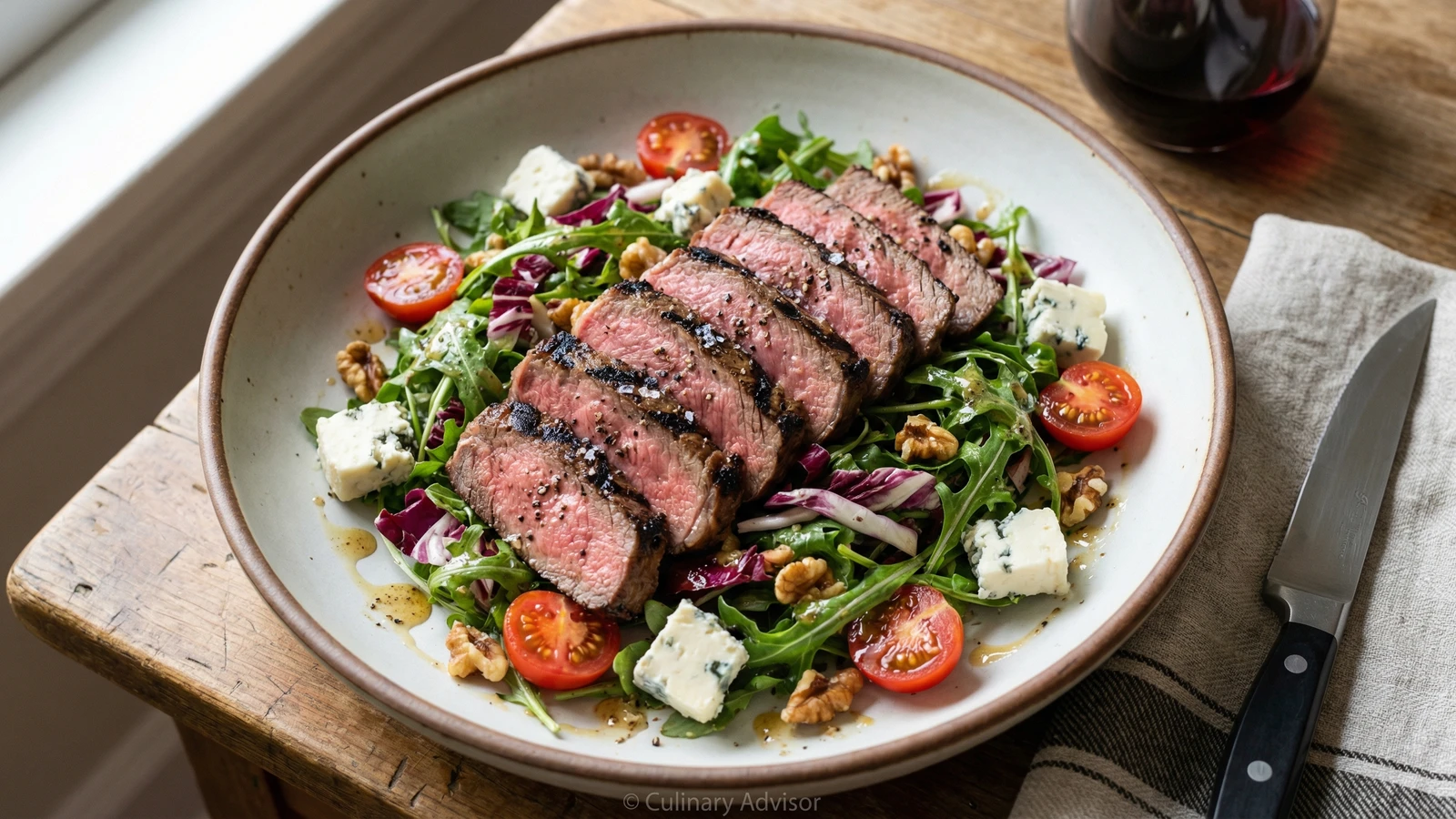 Grilled Steak Salad with Blue Cheese