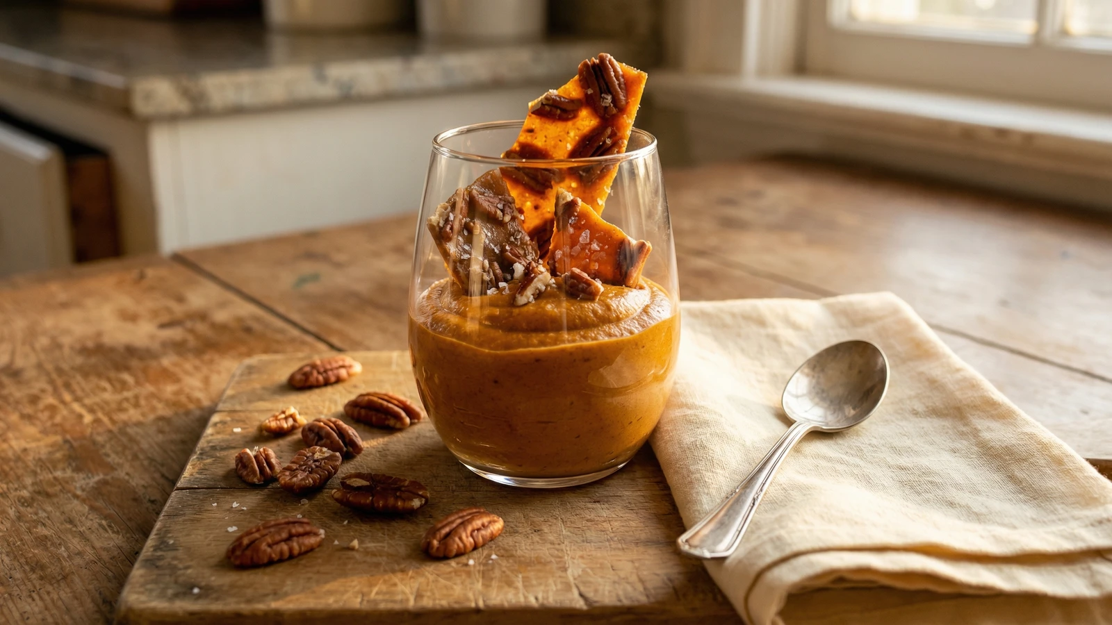 Sweet Potato Mousse with Pecan Praline