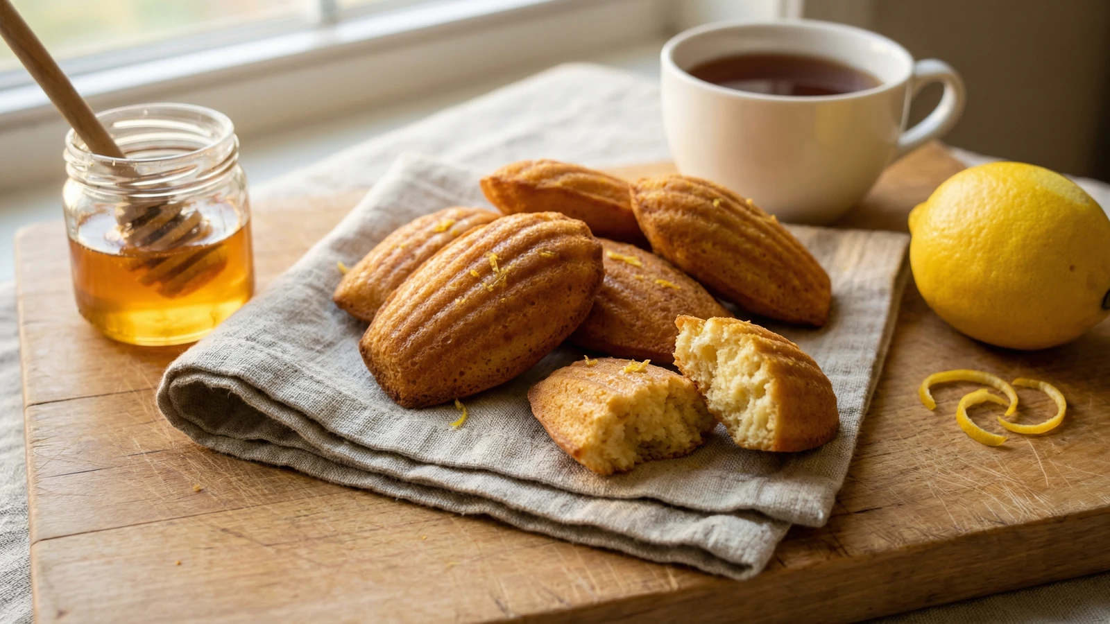 Honey Madeleines with Lemon Zest