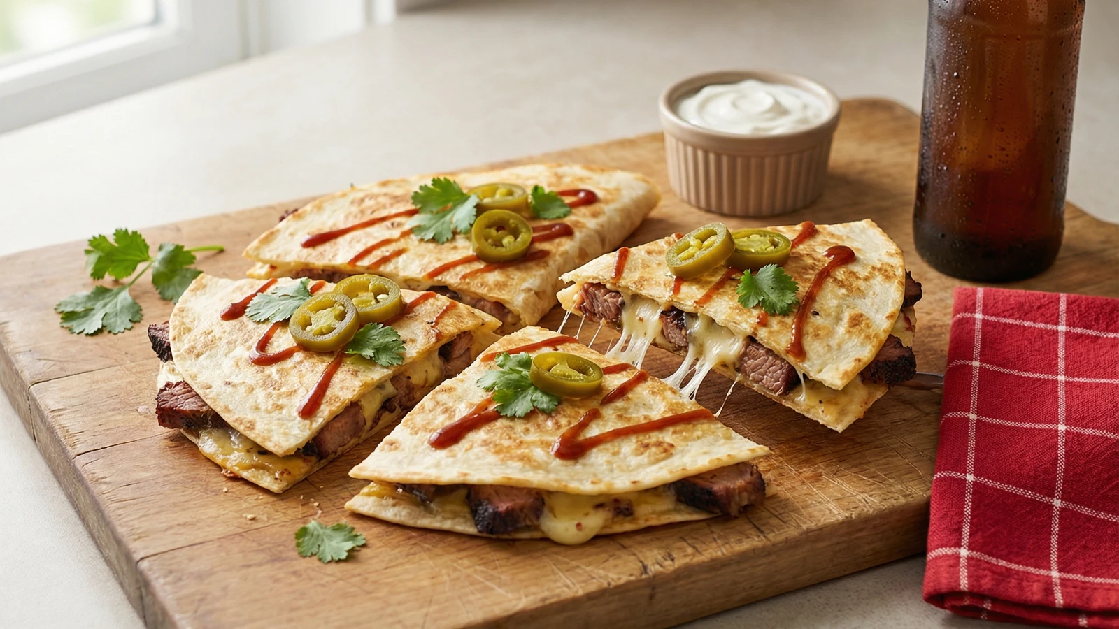 Smoked Brisket Quesadilla with Pickled Jalapeños