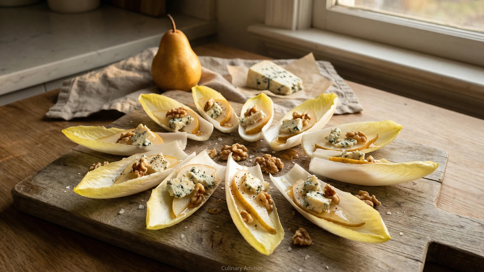Endive Leaves with Blue Cheese and Pear
