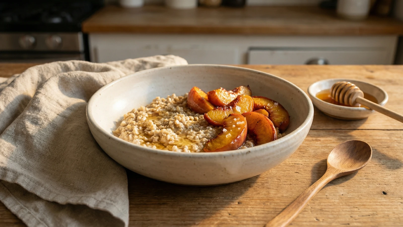 Steel-Cut Oats with Roasted Stone Fruit