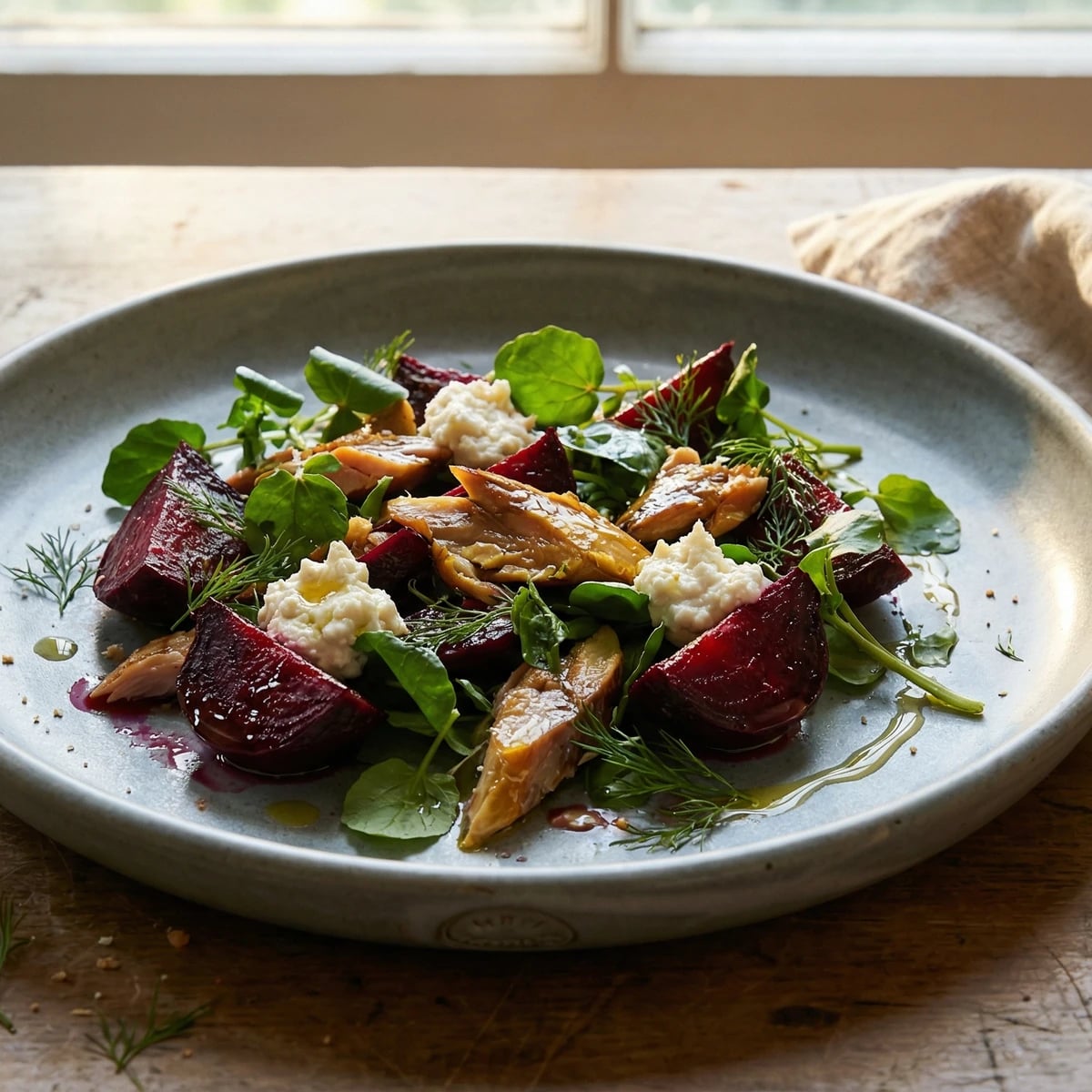 Smoked Mackerel, Beetroot and Horseradish Salad