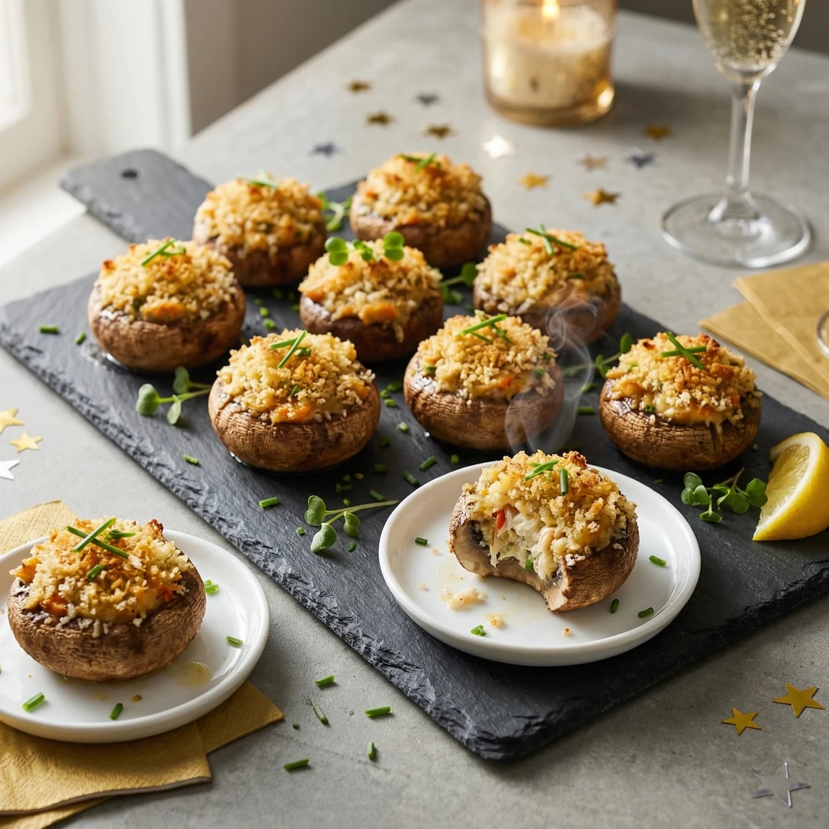 Stuffed Mushrooms with Crab