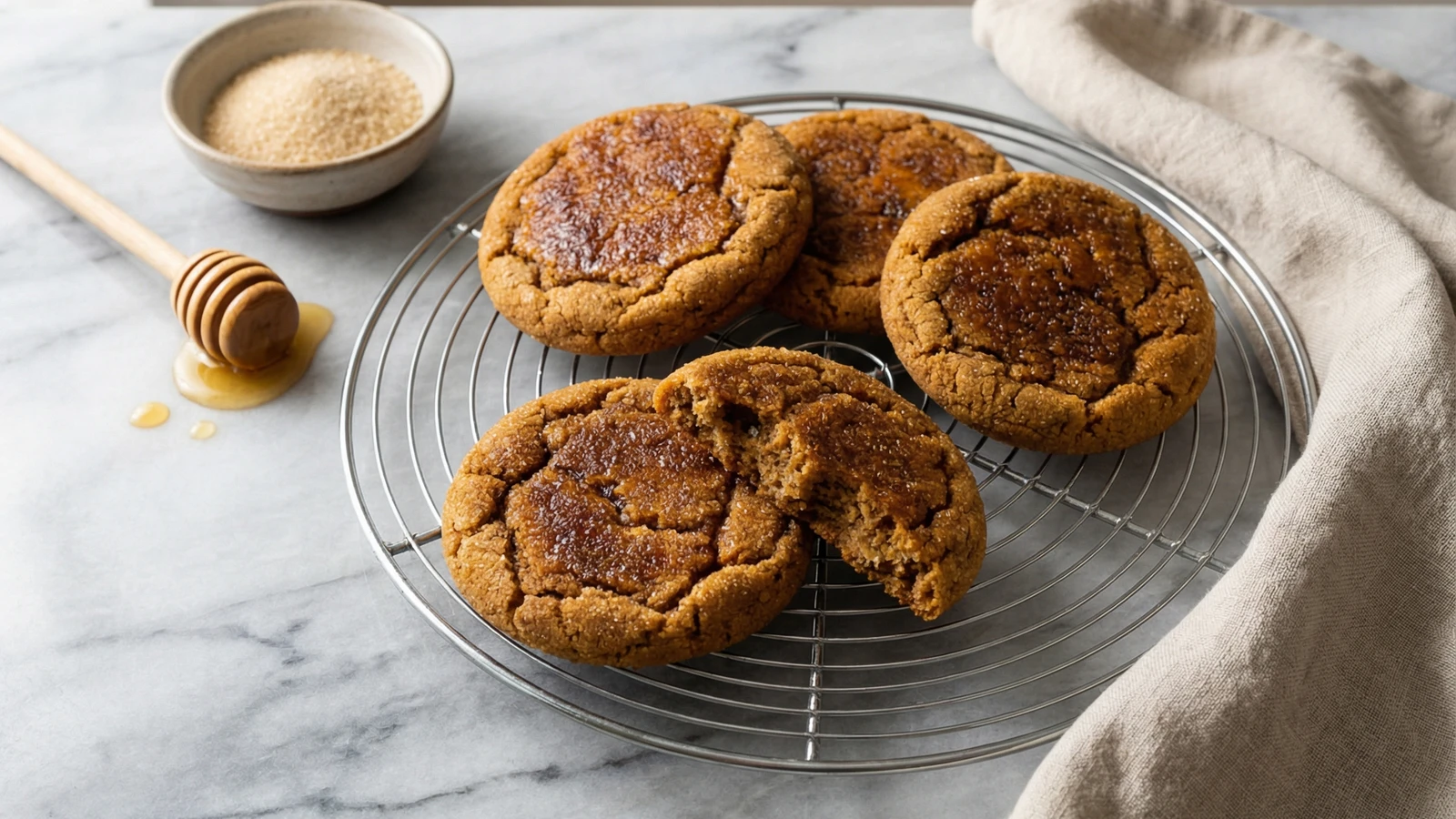 Caramelized Honey Ginger Cookies