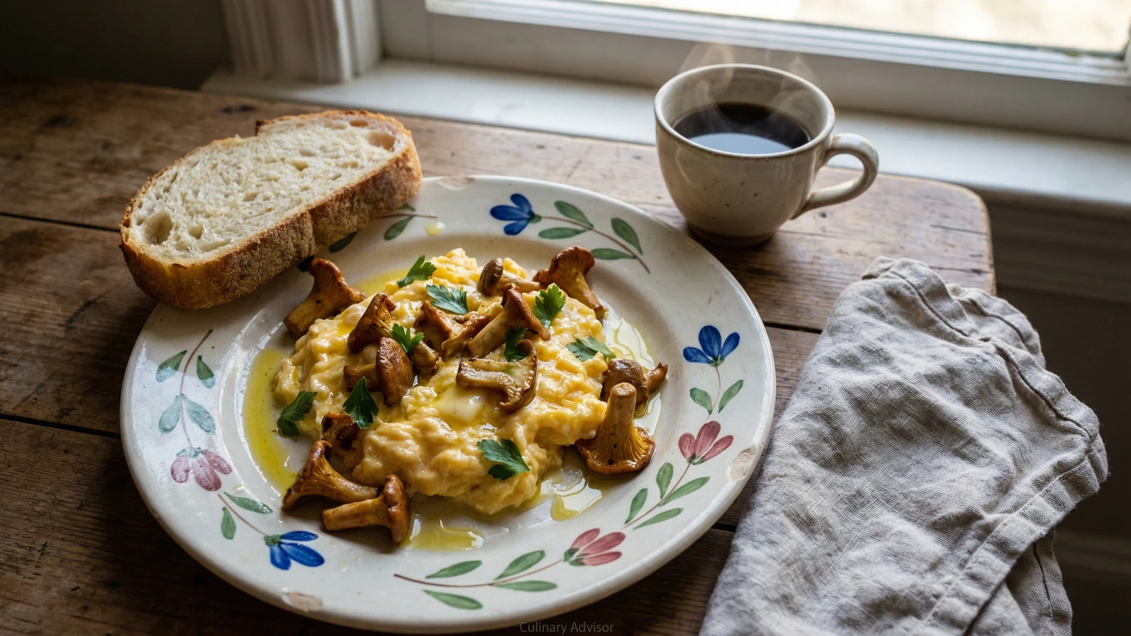 Ovos Mexidos com Cogumelos Silvestres