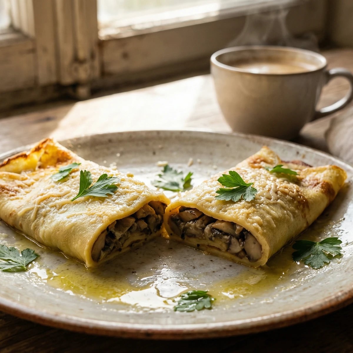 Crespelle ai Funghi Trifolati