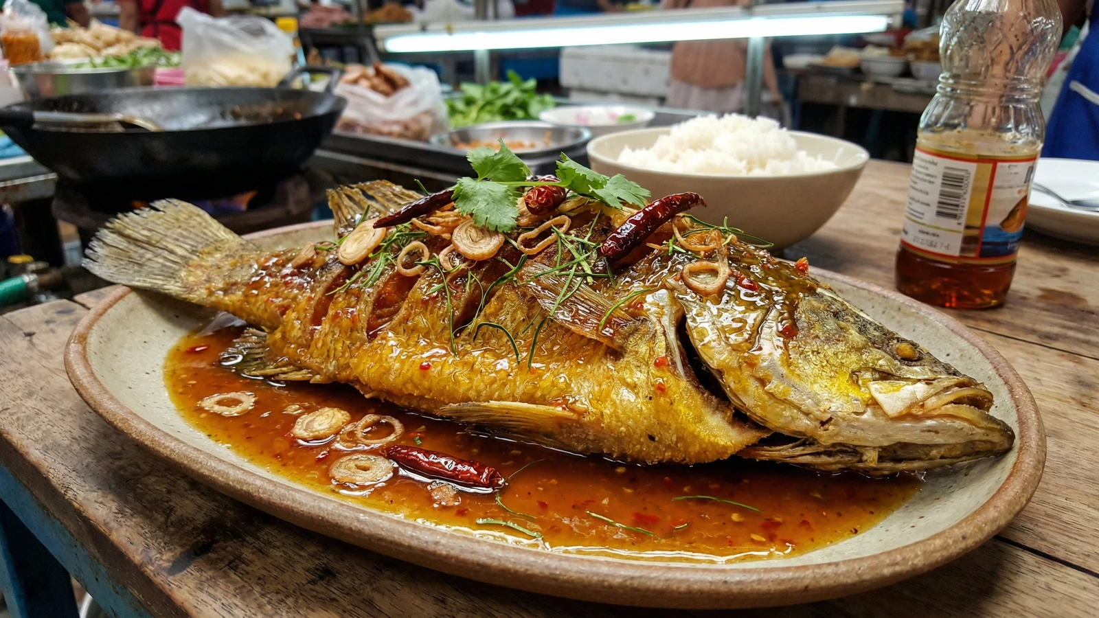 Three-Flavor Fried Fish (Pla Sam Rot)