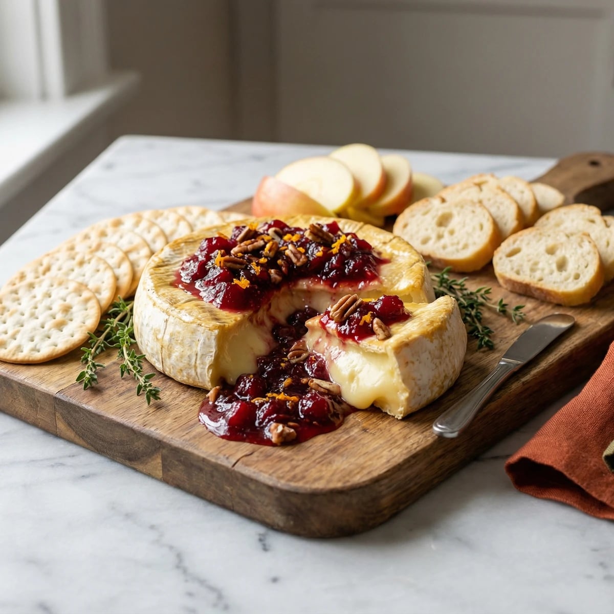 Baked Brie with Cranberry Chutney