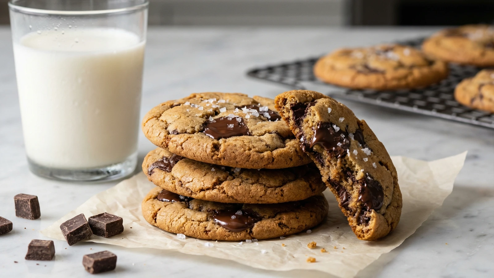Sea Salt Dark Chocolate Chunk Cookies