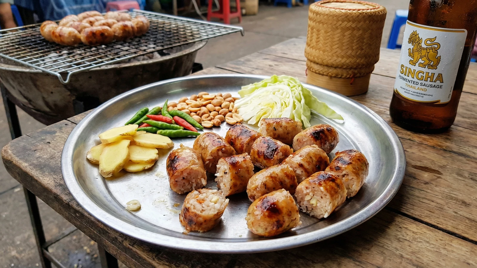 Isan Fermented Sausage (Sai Krok Isan)