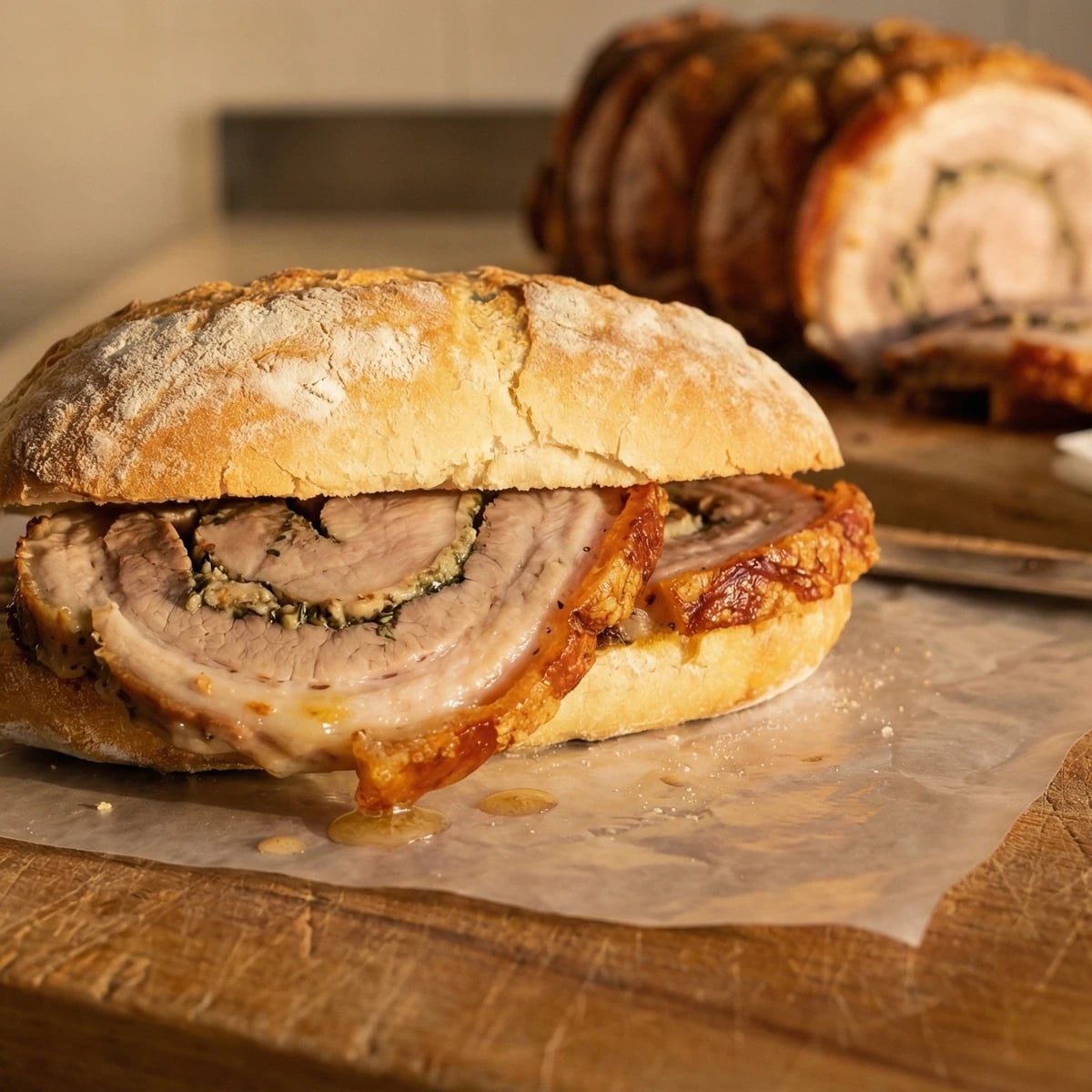 Panino con Porchetta all'Umbra