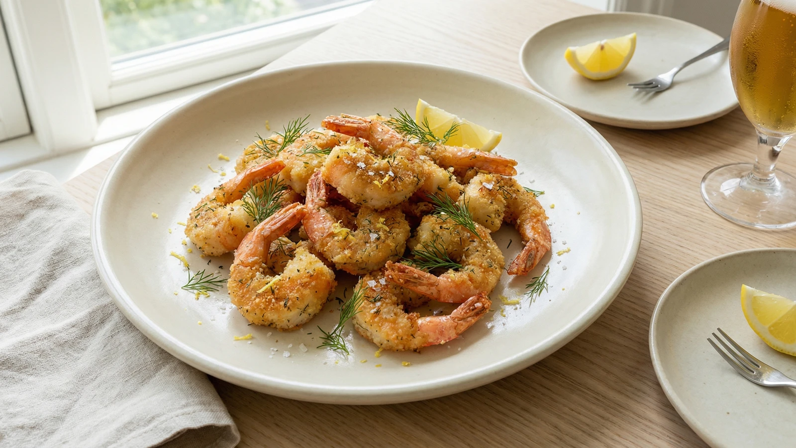 Panerede Rejer med Dild og Citron